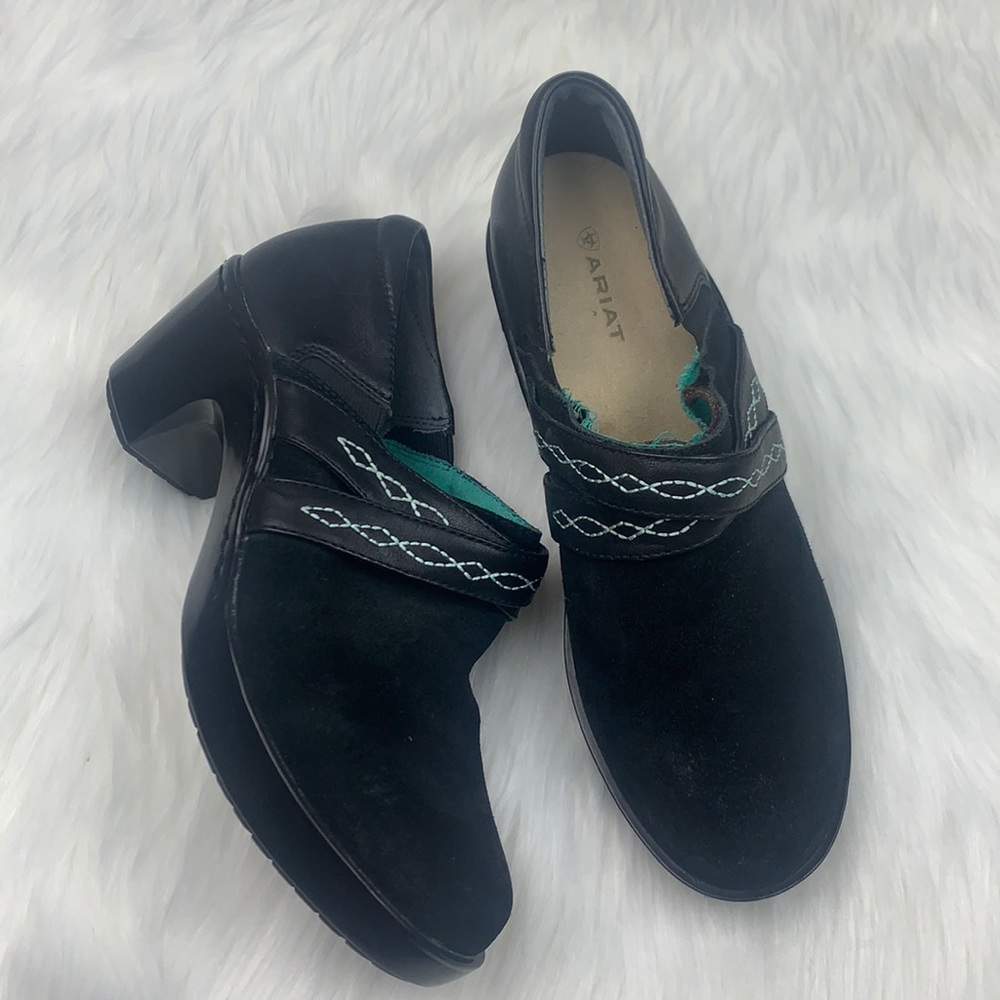 Ariat black and turquoise clogs size 7